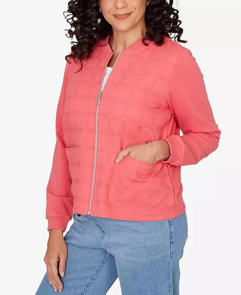 Alfred Dunner Women
s  Austin Quilted Knit Ribbed Jacket 2