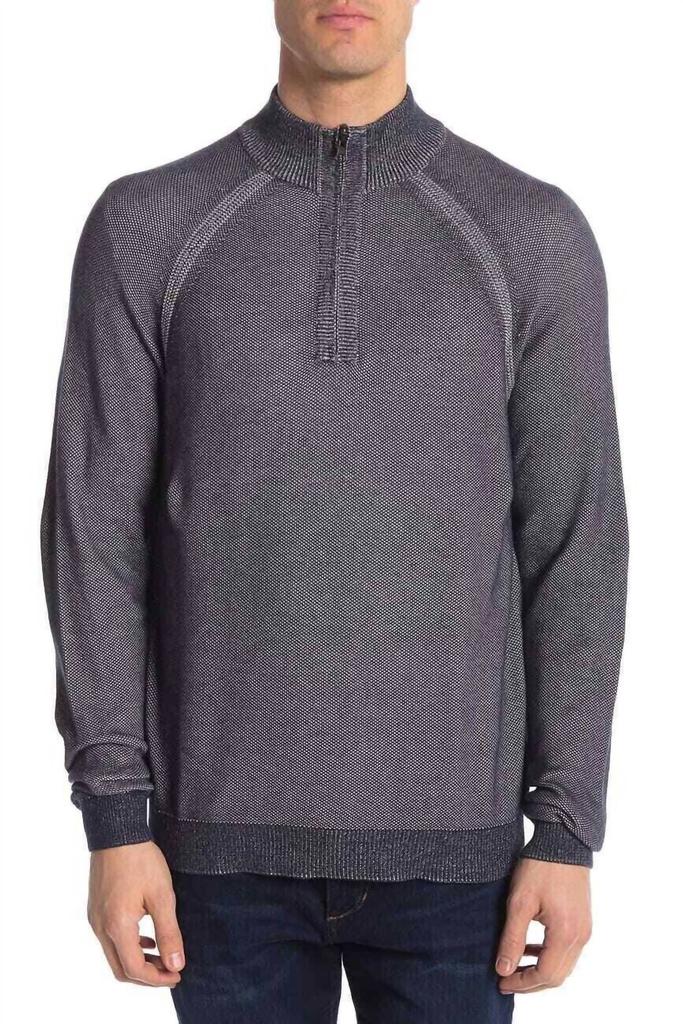 Tailor Vintage Tailor Vintage - Birdseye Reversible 1/4 Zip Knit Pullover Sweater