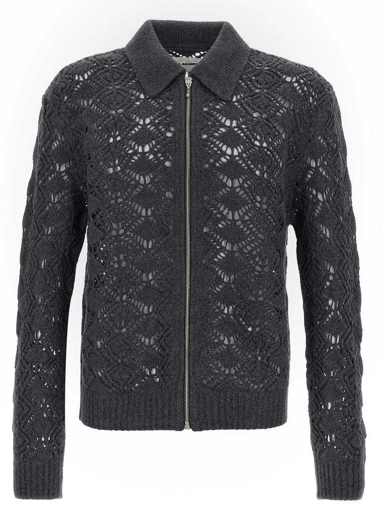 Jil Sander Jil Sander Openwork Zipped Knit Cardigan 1