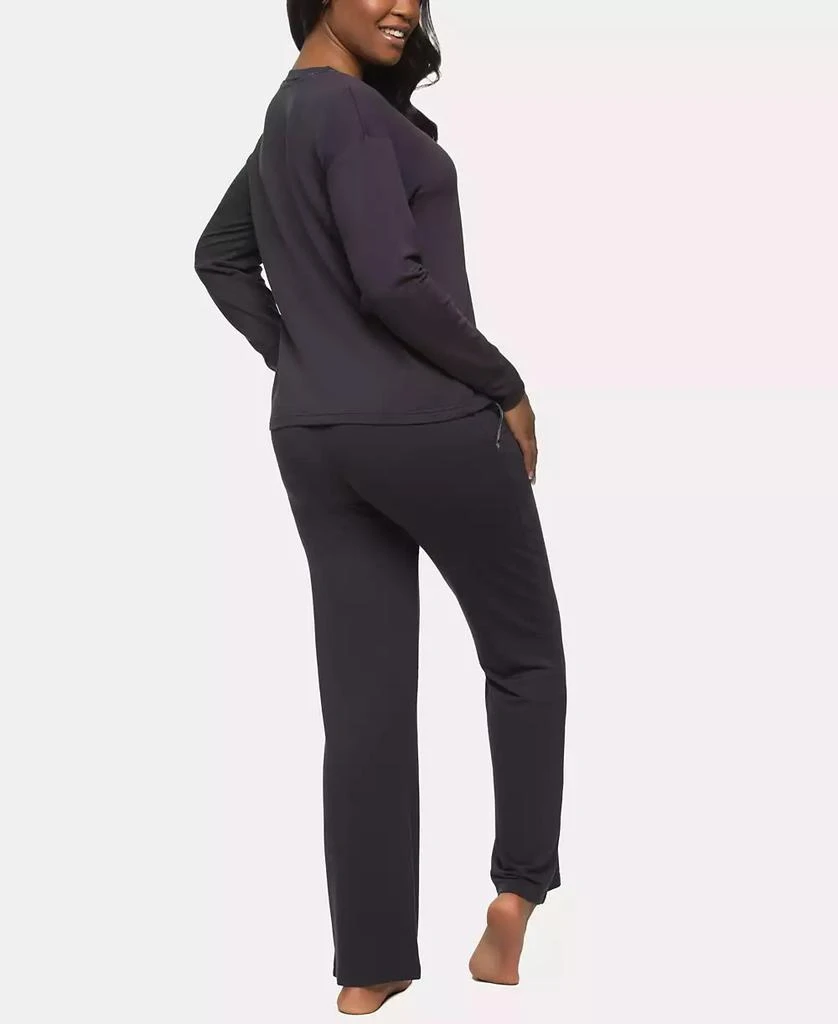 Felina Women's Aria Long Sleeve Crewneck and Pant Lounge Set 4