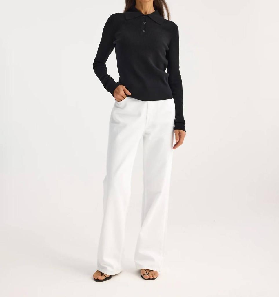 Rohe Rohe - Rib Knitted Long Sleeve Polo Shirt