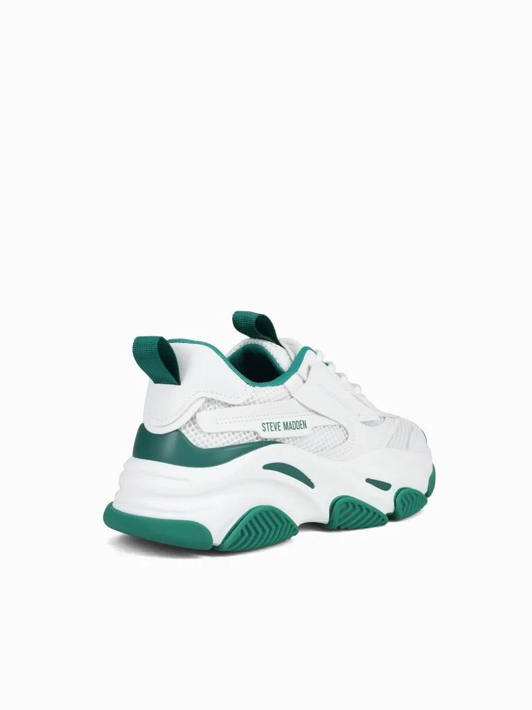 Steve Madden Women's Possession Sneaker In White & Emerald 4