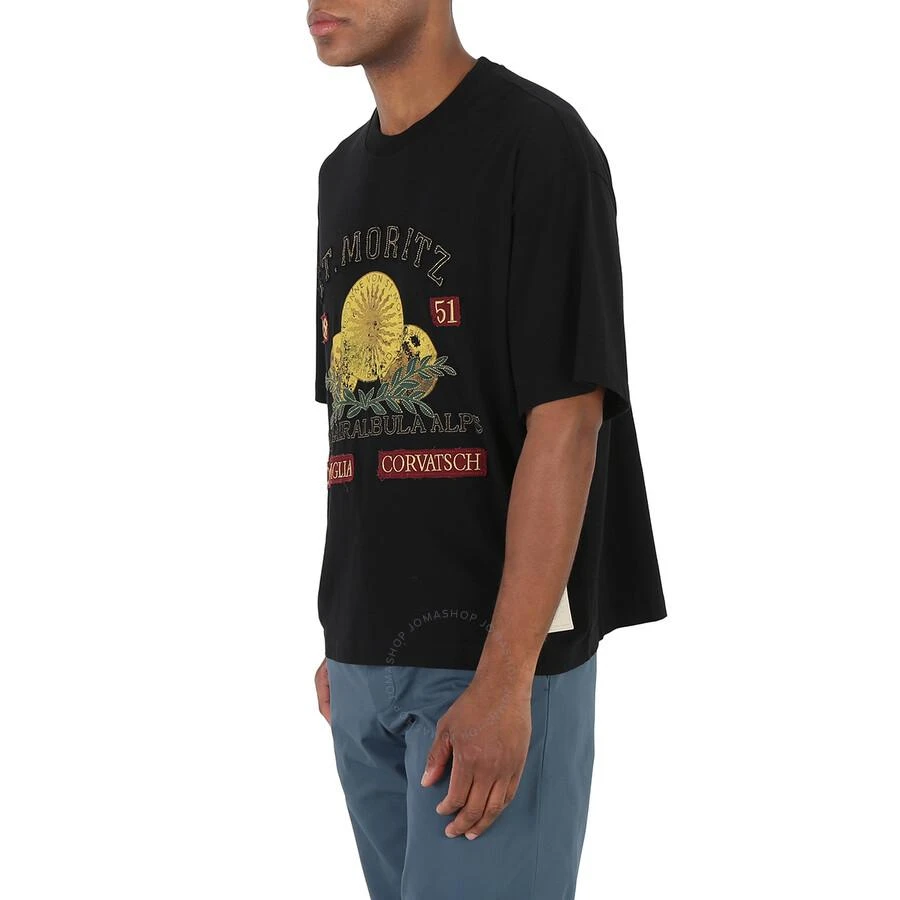 Bally Men's Black St. Moritz Graphic Print Cotton T-Shirt 2