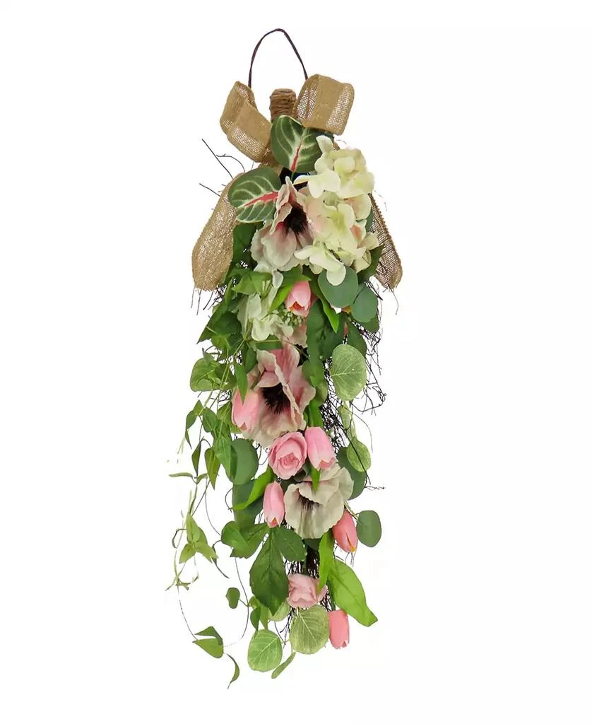 National Tree Company 26 Hydrangeas, Tulips and Eucalyptus Swag 1