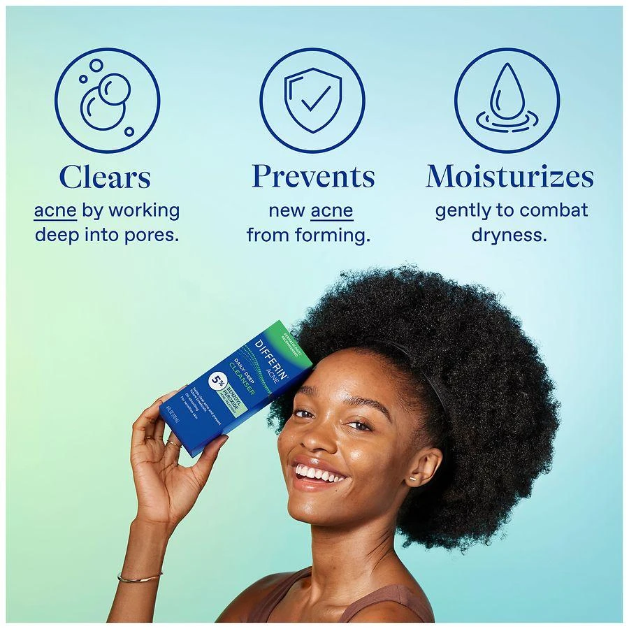 Differin Daily Deep Cleanser for Sensitive Skin with 5% Benzoyl Peroxide Acne Treatment 8