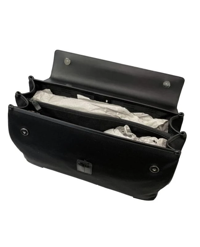 MontBlanc Montblanc Nightflight Black Leather & Fabric Gusset Men's Briefcase 8772M-PO 3