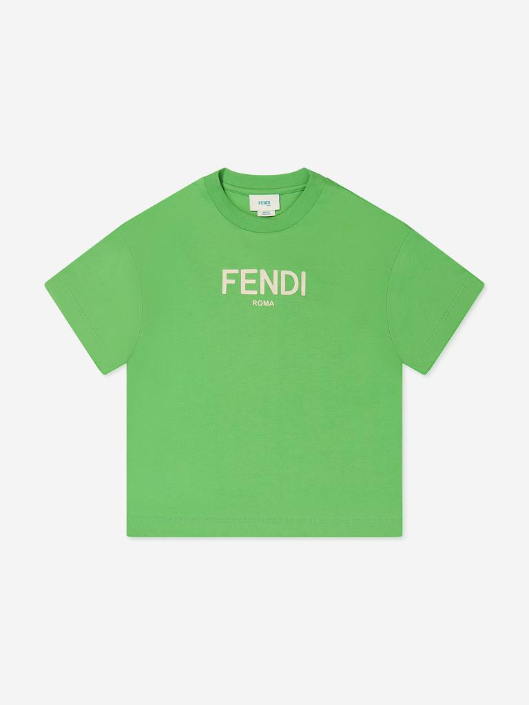 Fendi Kids Kids Logo T-Shirt in Green