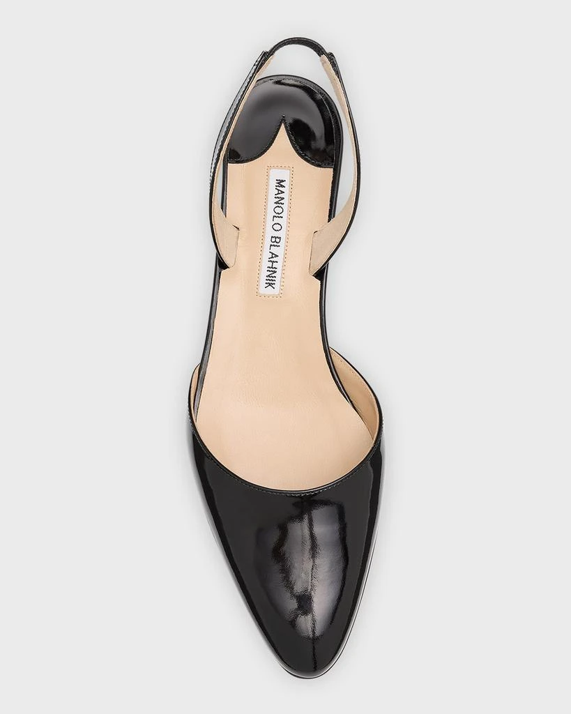 Manolo Blahnik Aspro Leather Slingback Ballerina Pumps 6