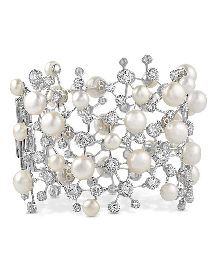 Anabela Chan 18K White Gold Plated Sterling Silver Constellation Collection Simulated Diamond & Cultured Freshwater Pearl Bracelet 1
