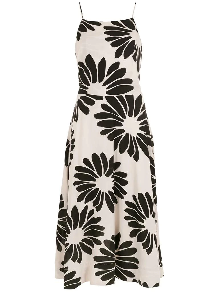 Osklen floral print flared dress - women -  -  - Black 1
