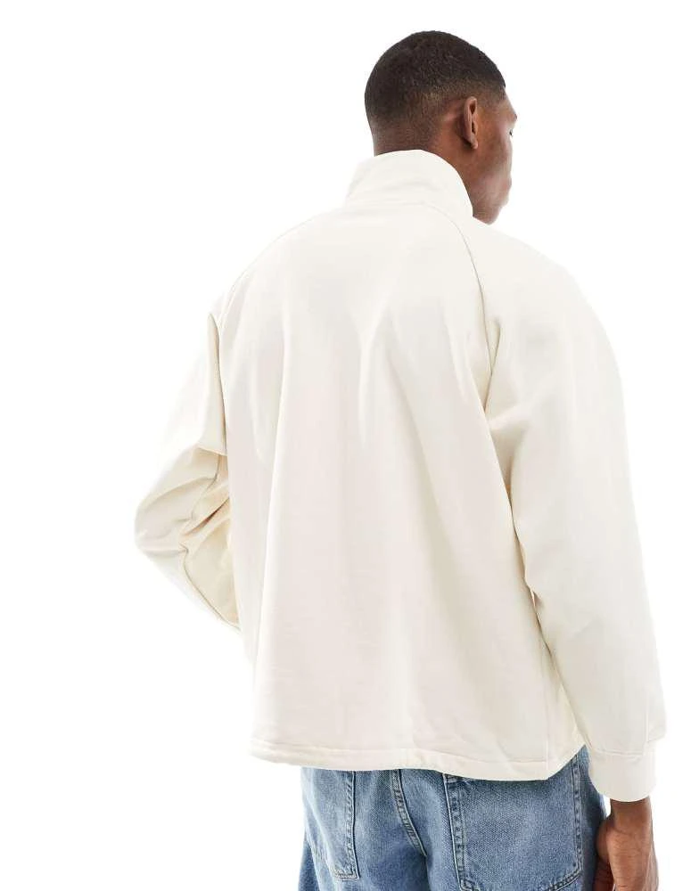 NICCE Nicce 1/4 zip logo sweatshirt in white 3
