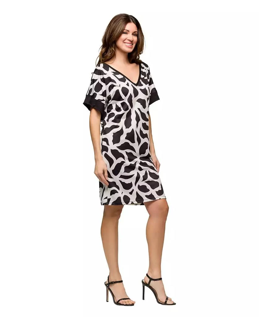24seven Comfort Apparel Women's Short Sleeve Knee Length T-Shirt Dress 3