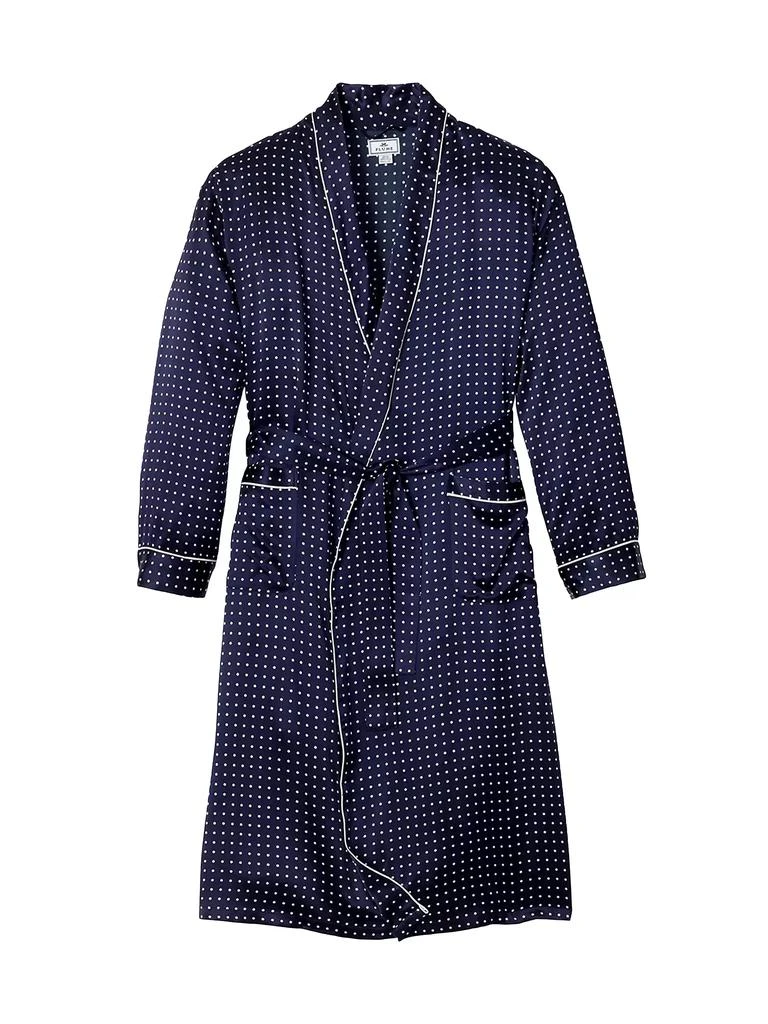 Petite Plume Polka Dot Silk Tie-Waist Robe 1