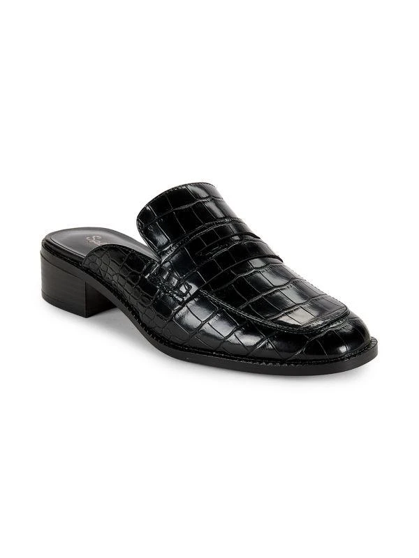 Splendid Dora Croc-Embossed Penny Loafer Mules 2