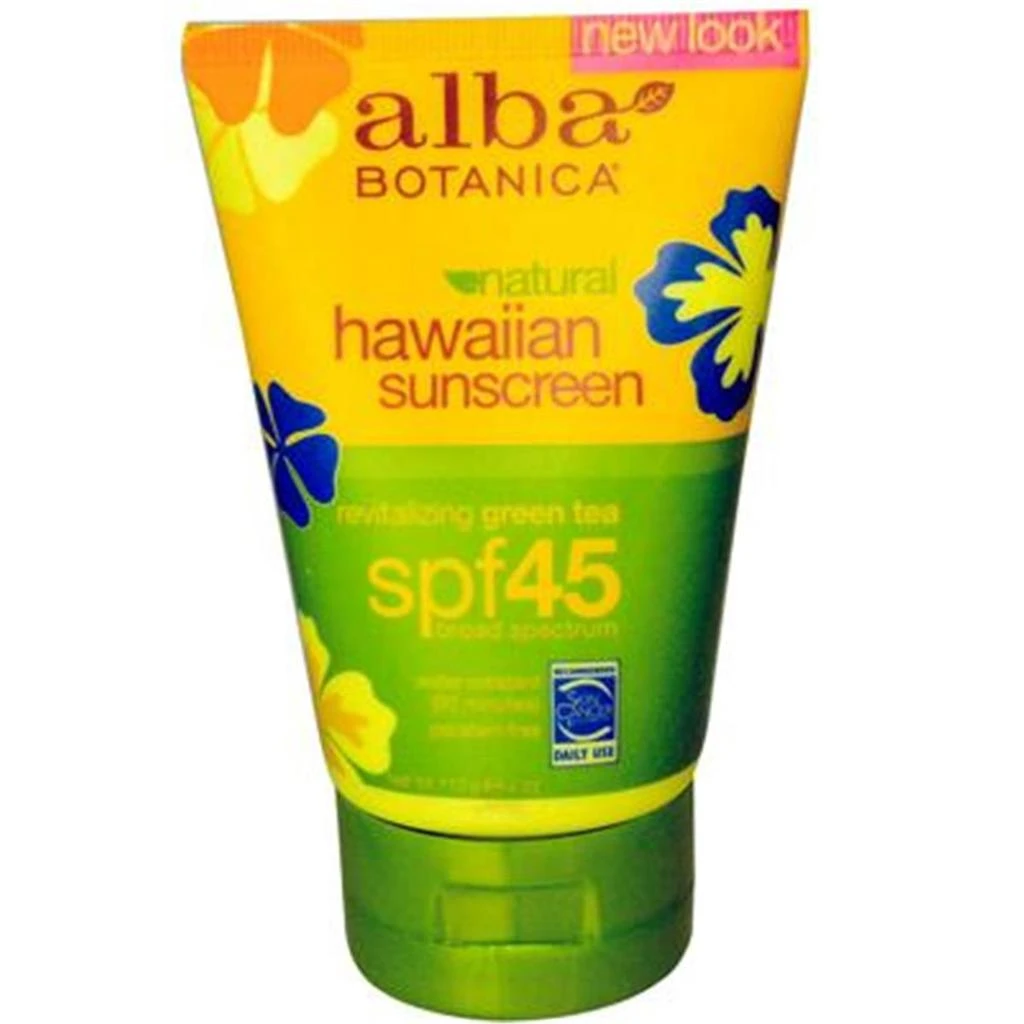 Alba Botanica AY44878  Sunscreen Green Tea Spf 45 - 1x4 Oz 1
