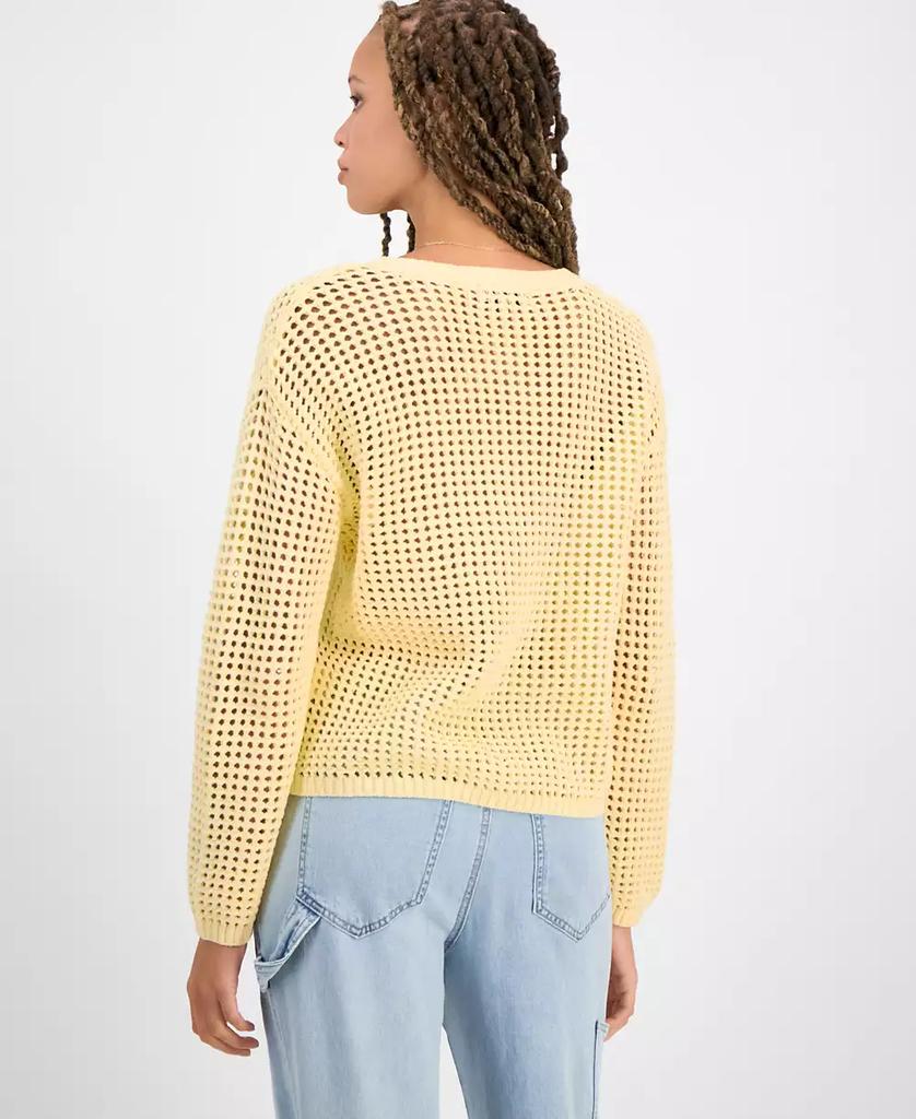 Hooked Up by IOT Juniors' Open-Stitch Sweater