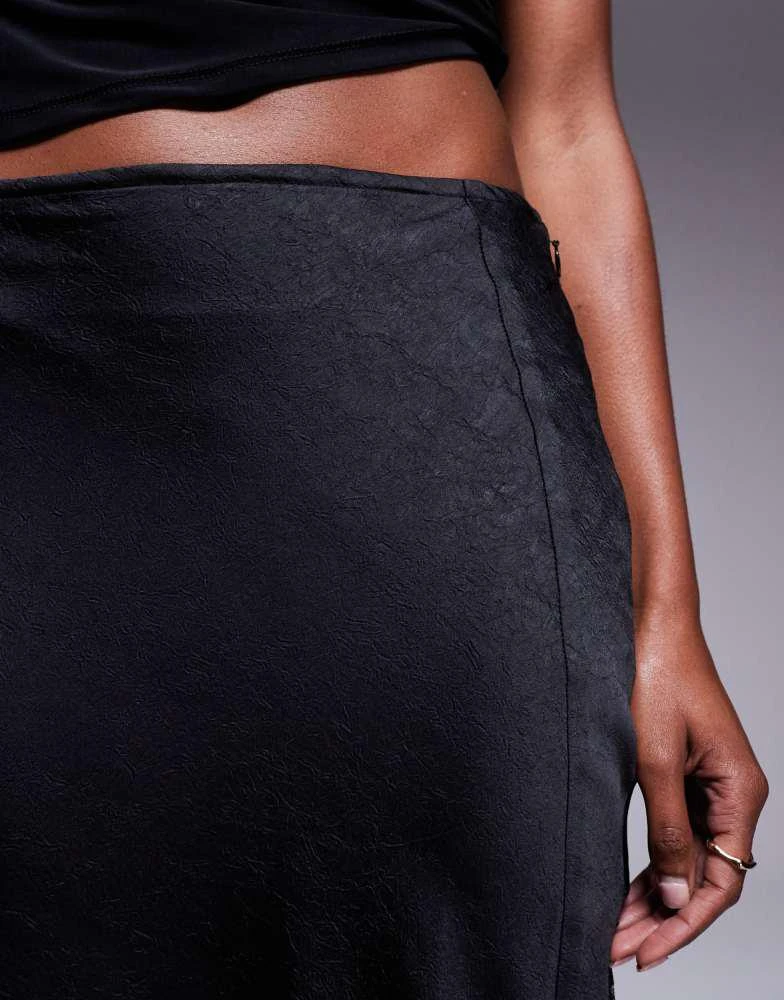 ASOS ASOS DESIGN satin and lace mix maxi skirt in black 5