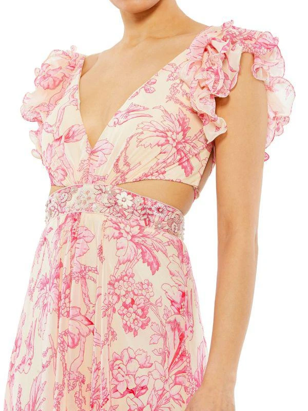 Mac Duggal Ruffle Floral Empire Waist Gown 3