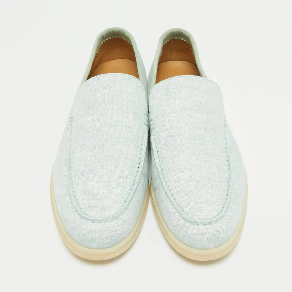 Loro Piana Loro Piana Green Canvas and Suede Summer Walk Loafers Size 42 3