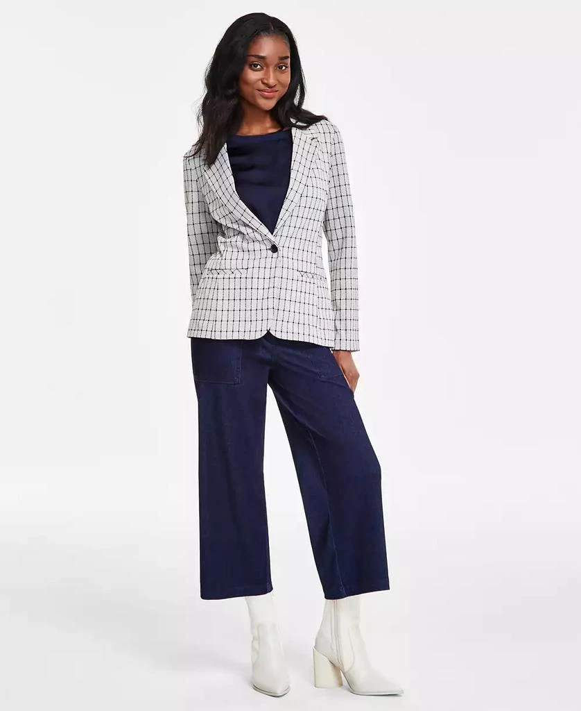 Liverpool Los Angeles Women's Check Fitted Notch-Collar Blazer 2
