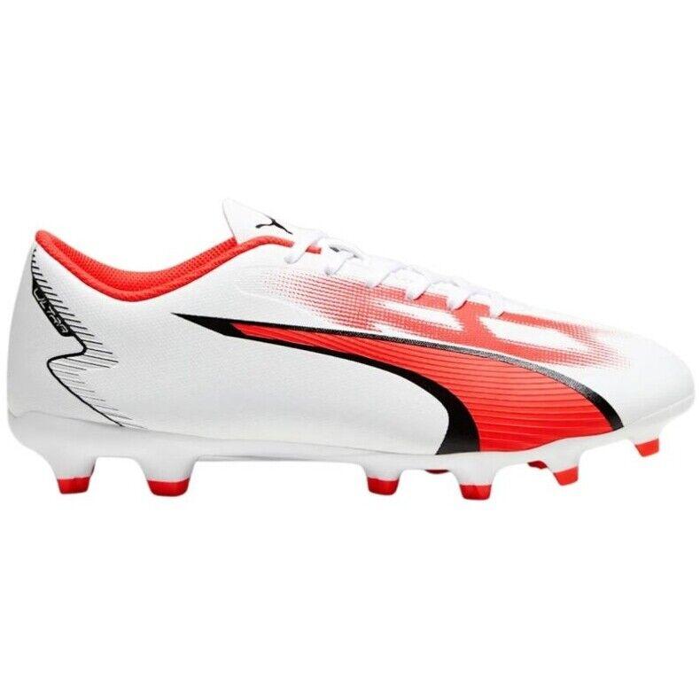 Puma Ultra Play FG/AG 107423-01 Mens US 12 White Fire Orchid Soccer Cleats TF349