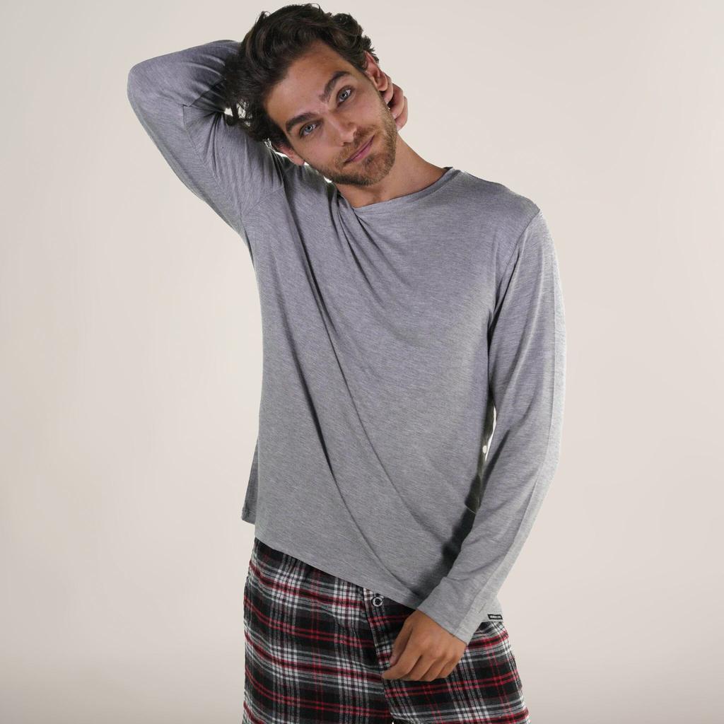 Members Only Men's Bamboo Rayon Long Sleeve Knit Sleep Shirt