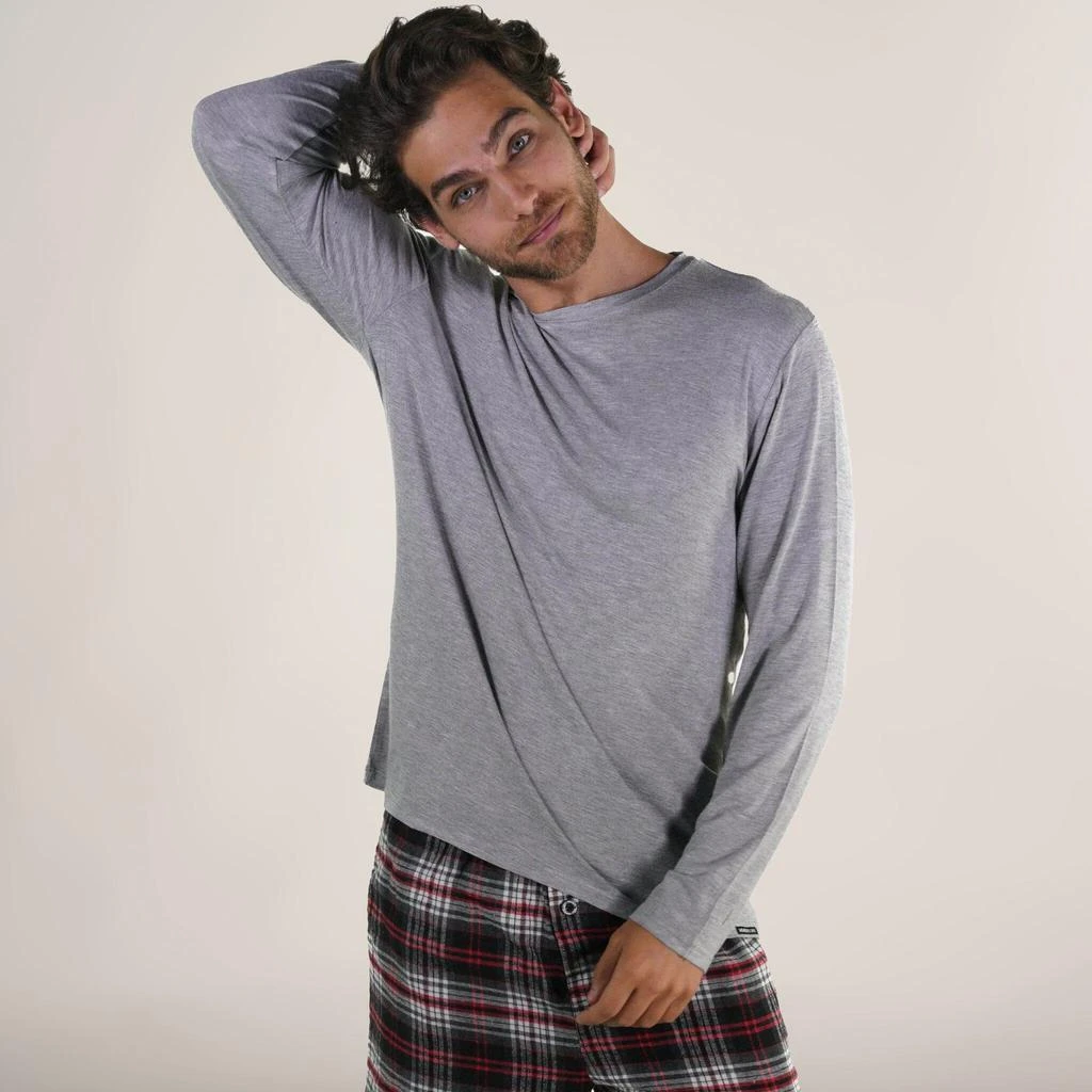 Members Only Men's Bamboo Rayon Long Sleeve Knit Sleep Shirt 1