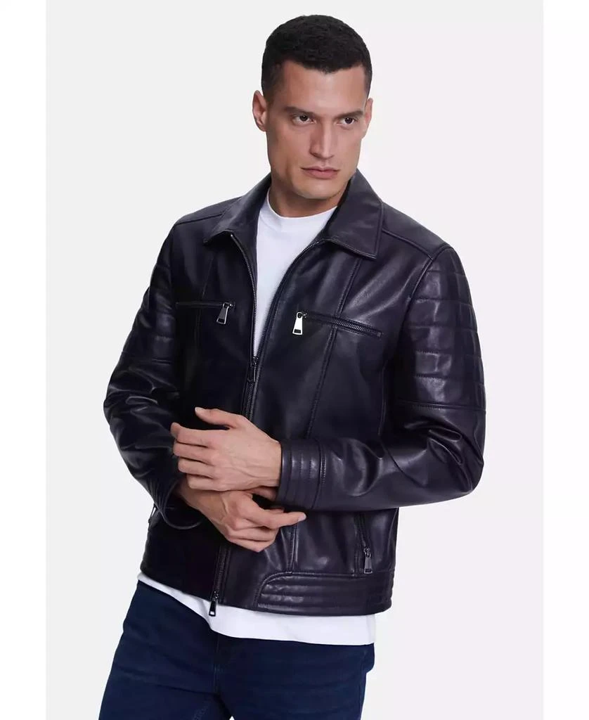 Furniq UK Men
s Fashion Leather Jacket, Nappa Black 3