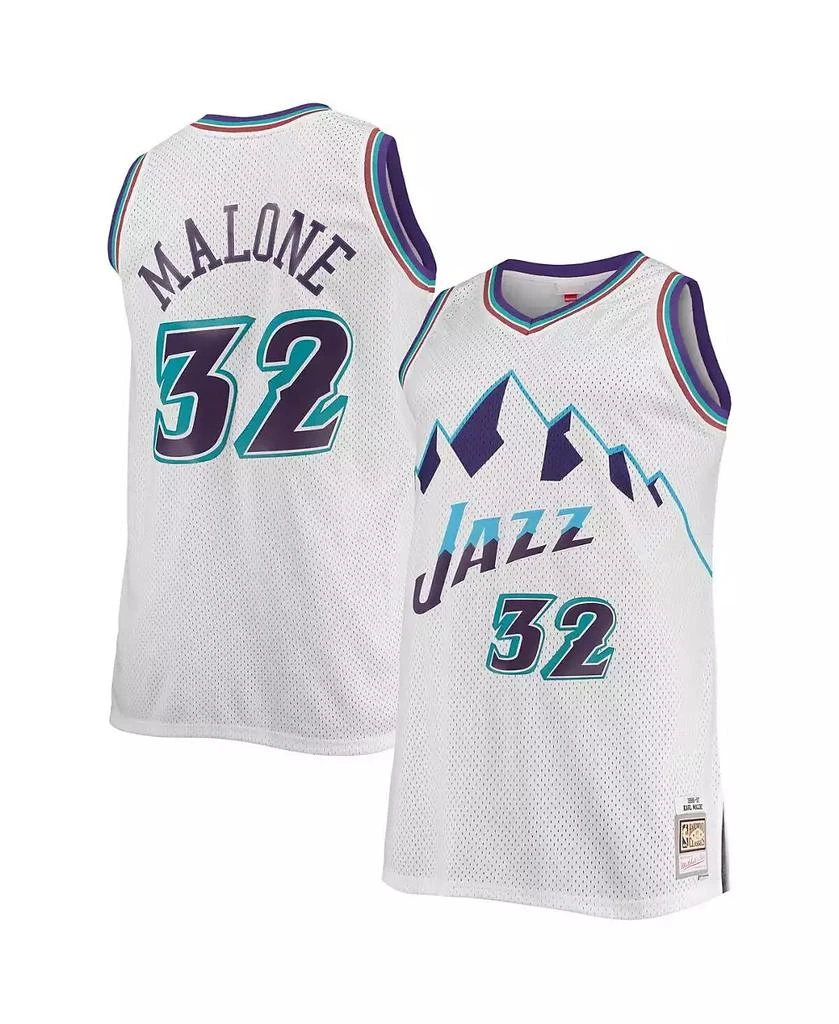 Mitchell 
Ness Men
s Karl Malone White Utah Jazz Big and Tall Hardwood Classics Jersey