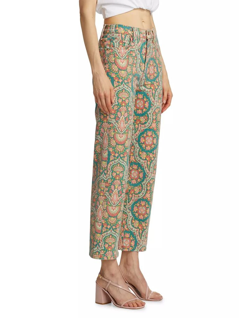 MOTHER Rambler Printed Ankle-Crop Jeans 4
