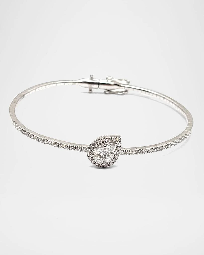 Andreoli 18K White Gold Diamond Bangle, 1.10tcw 1