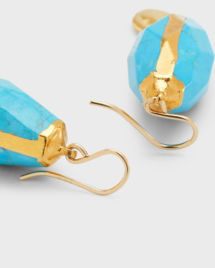Devon Leigh Turquoise in Gold Foil Drop Earrings 4