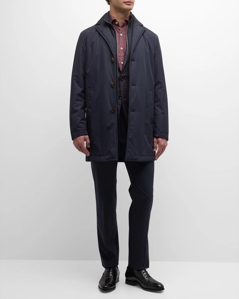 Canali Men's Tech Topcoat with Detachable Bib 3