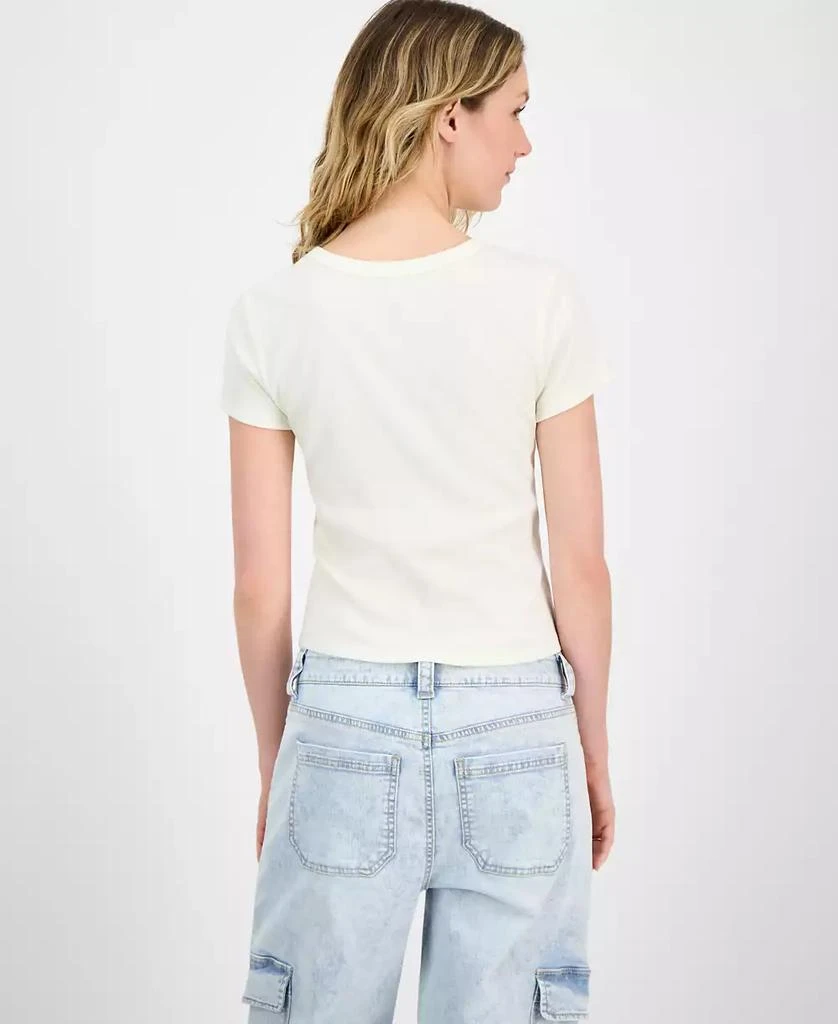 Rebellious One Juniors' Deer Drama Ribbed Knit T-Shirt 4