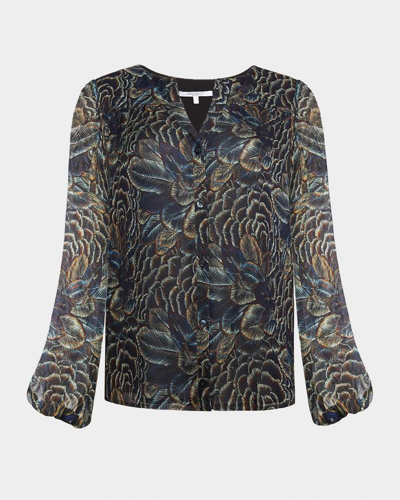 Santorelli Dione Floral-Print Crepe Georgette Blouse 1
