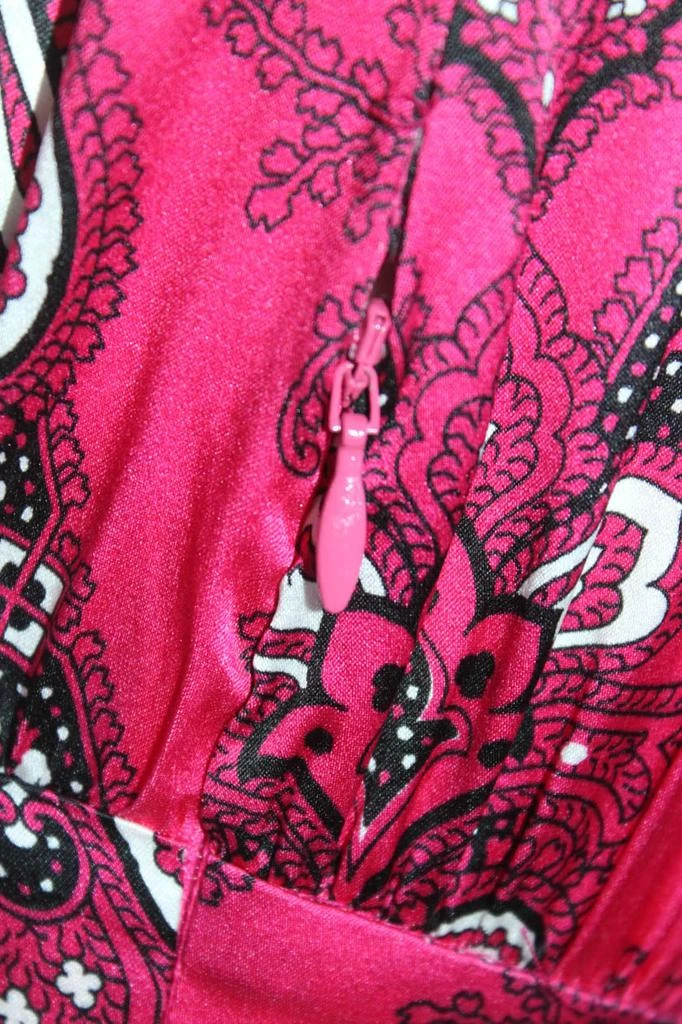 CAROLINE CONSTAS Womens Silk Paisley Print Dresses Pink Black 4
