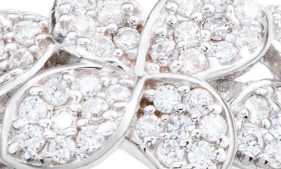 Suzy Levian Sterling Silver CZ Pavé Flower Ring 6