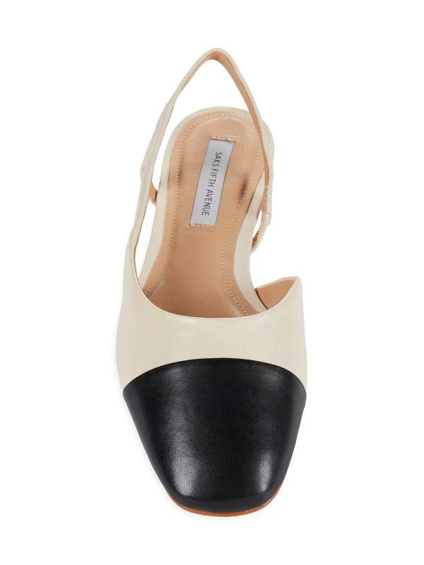 Saks Fifth Avenue Slingback Leather Flats 5