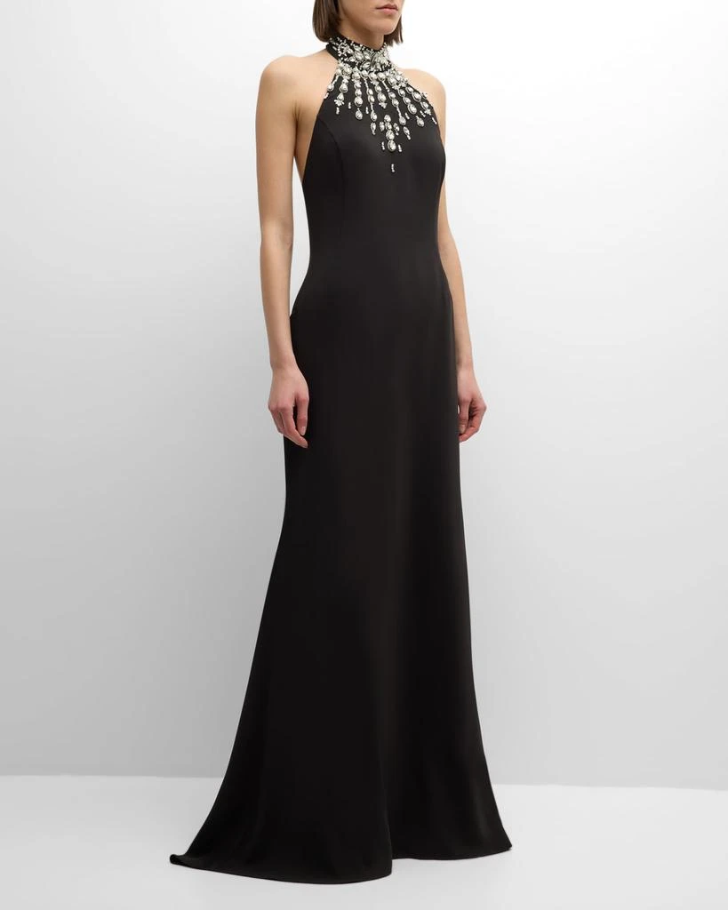 Zuhair Murad Crystal Halter Soft Cady Mermaid Gown 1