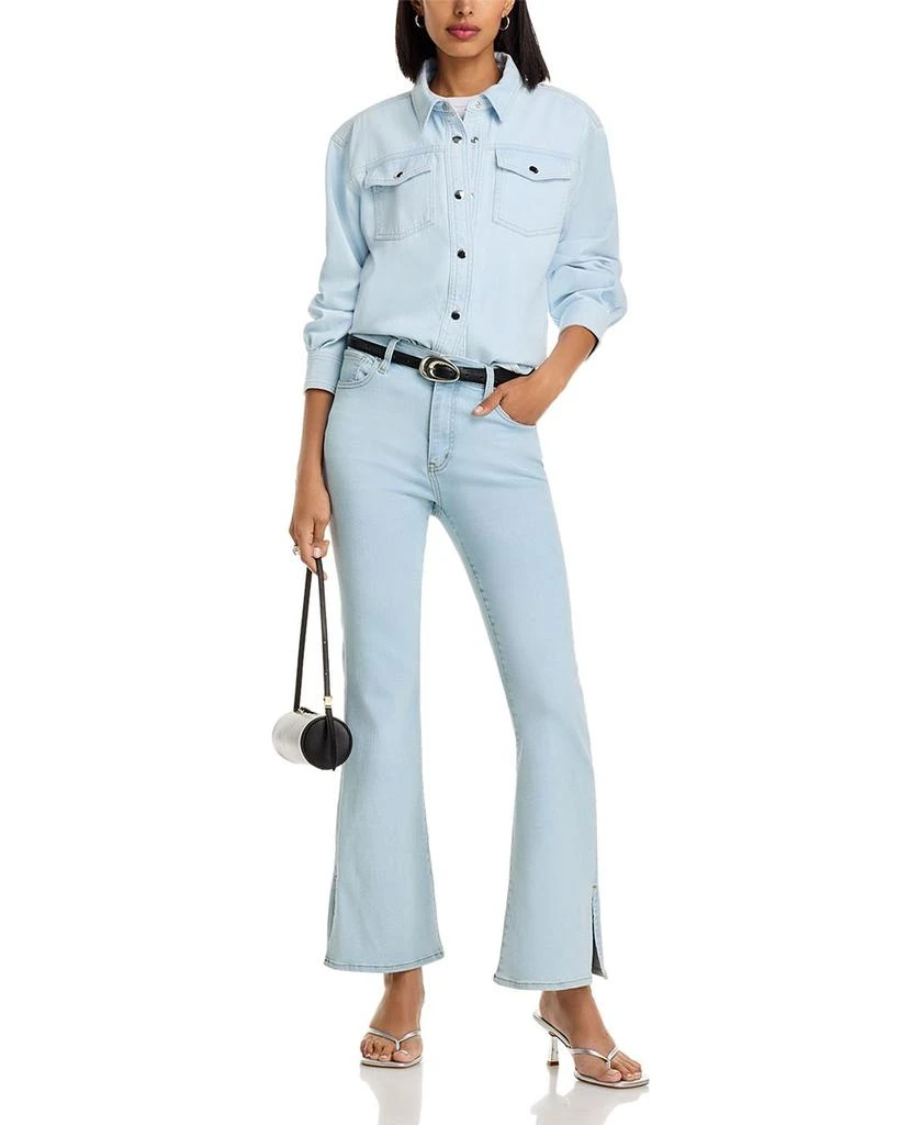 FRAME The Icon High Rise Flared Jeans in Feather Raw After 2