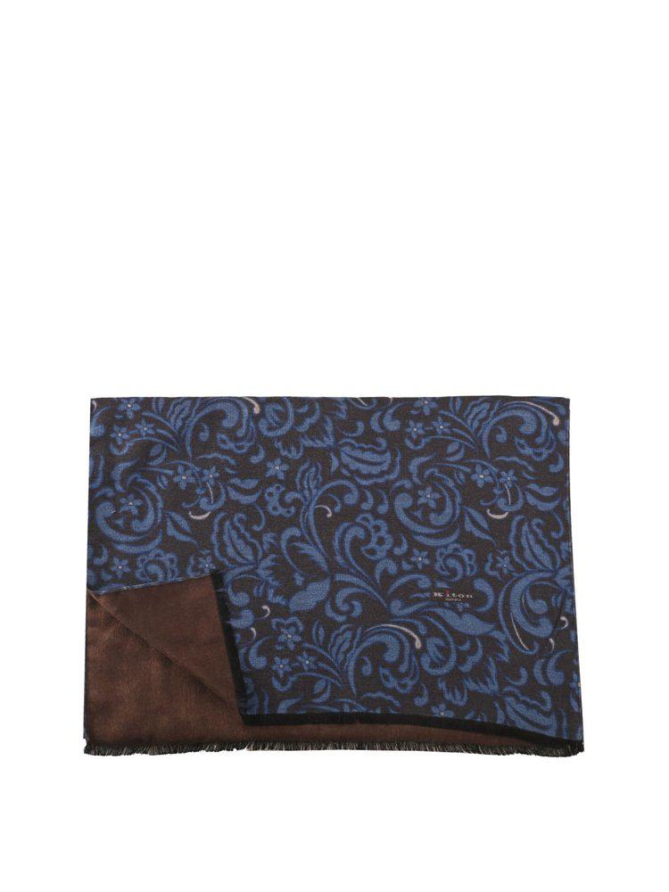 Kiton Kiton Printed Fringed Scarf