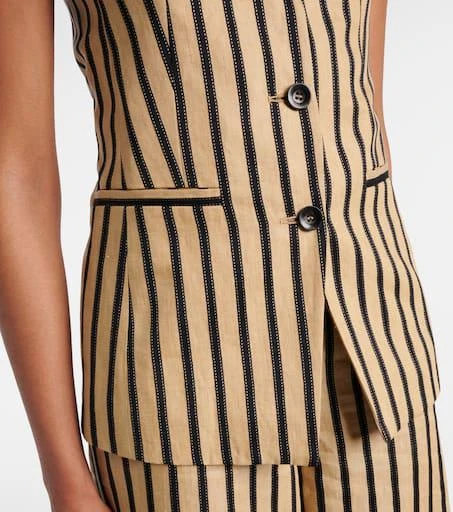 Max Mara Rodeo striped linen and cotton-blend top 5