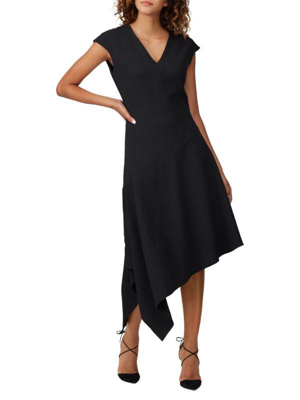 Josie Cap Sleeve Asymmetric Midi Dress