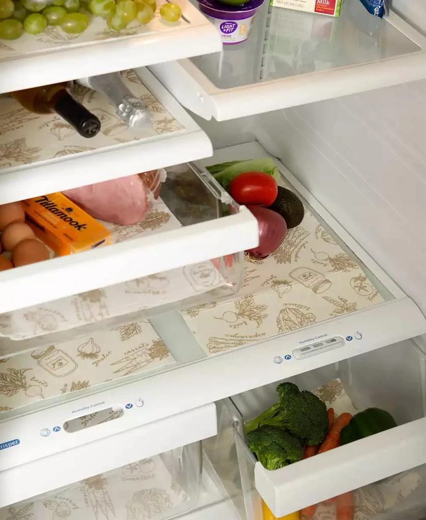Design Imports Fridge Liner Collection Non-Adhesive, Cut to Fit, 12x24", Cream Market, 6 Piece 8