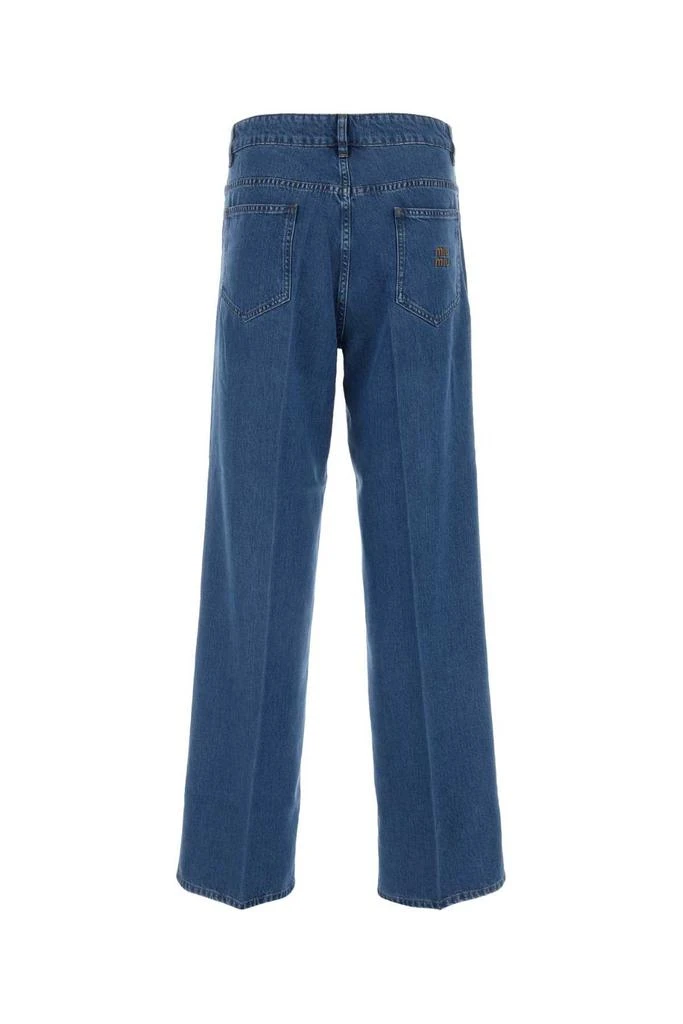 Miu Miu Miu Miu Logo-Embroidered Straight-Leg Denim Jeans 2