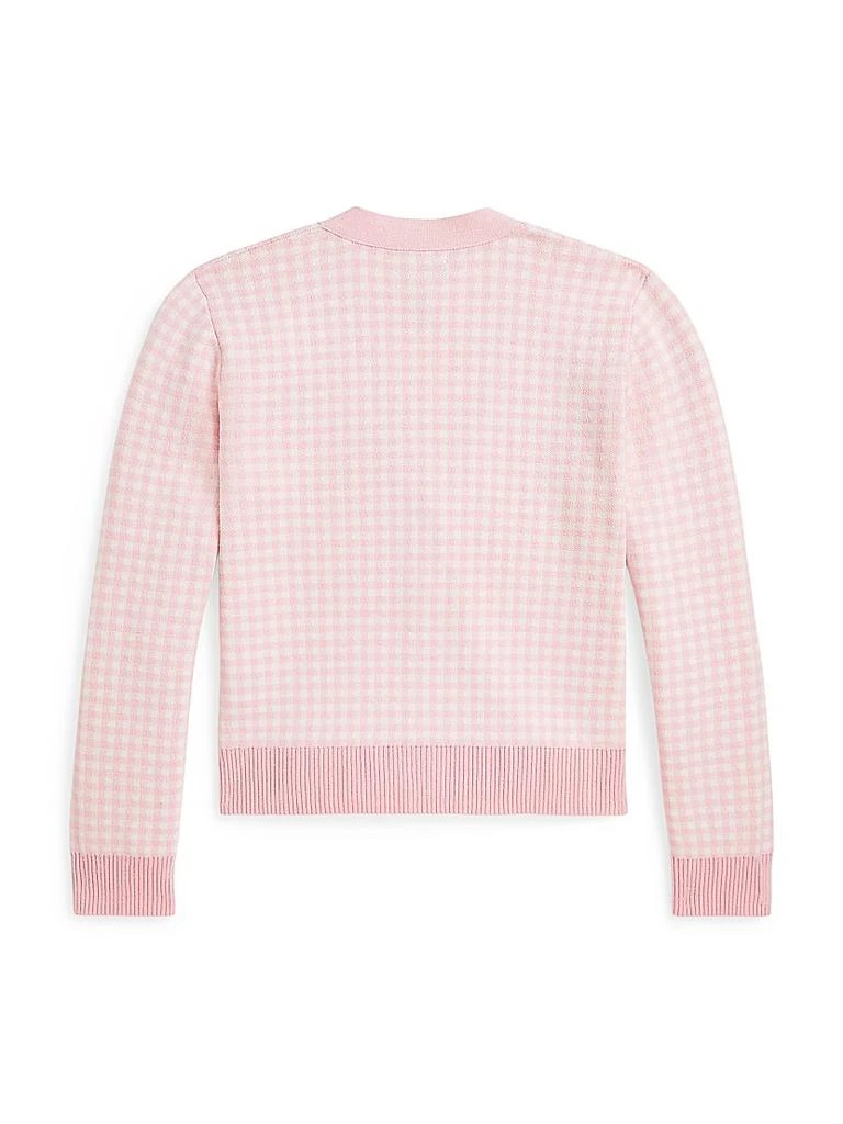 Ralph Lauren Girl's Gingham Knit Cardigan 2