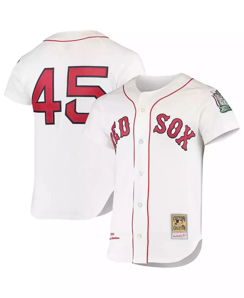 Mitchell 
Ness Men
s Pedro Martinez White Boston Red Sox 1999 Cooperstown Collection Home Authentic Jersey
