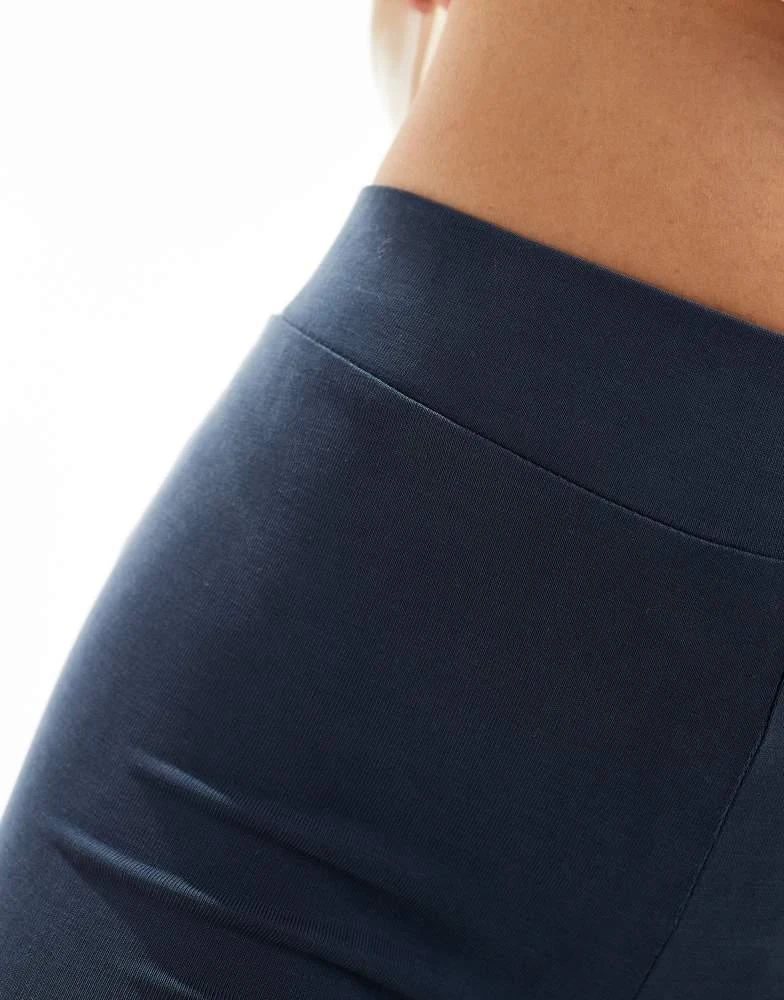 Monki Monki super soft low waist flare jersey trousers in blue 2