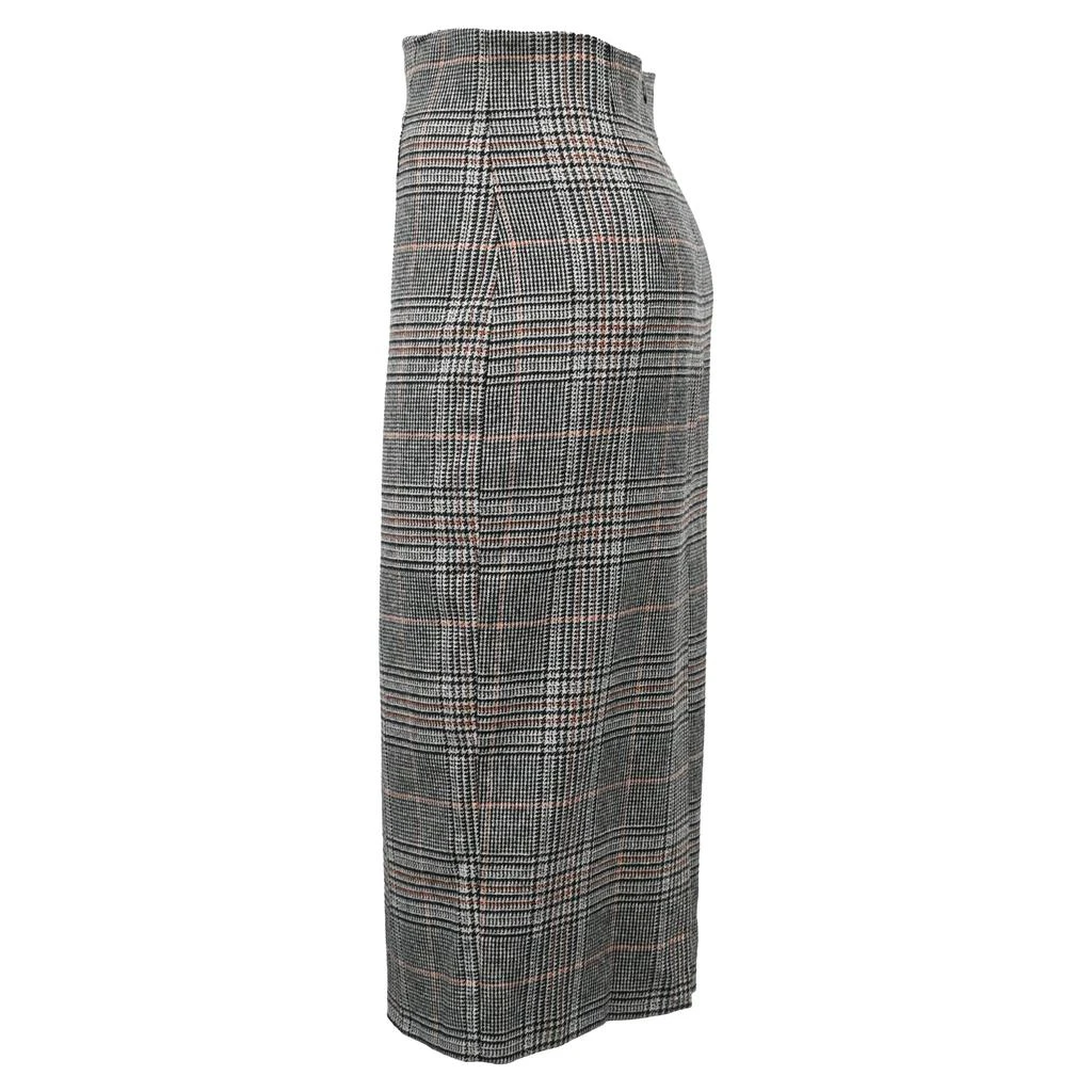 IRIS & INK Plaid Midi Pencil Skirt in Grey Wool 2