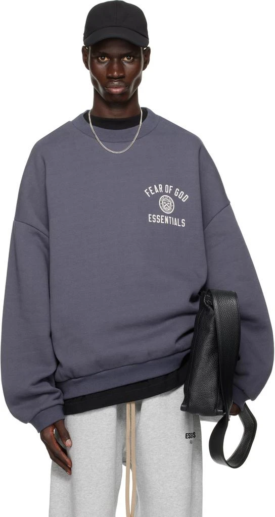 Essentials Navy Fleece Crewneck Sweatshirt 1